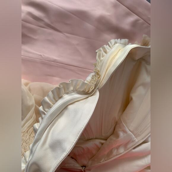 HOUSE OF CB Beau White Ivory Draped Corset Bustier Dreamy Flowy Chiffon Dress - Picture 14 of 16